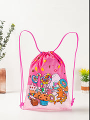 Dinosaurs Sports Equipment Bag Oxford Cloth Drawstring Bag Cartoon Print Outdoor Sports Camping Storage Bag