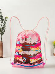 Dinosaurs Sports Equipment Bag Oxford Cloth Drawstring Bag Cartoon Print Outdoor Sports Camping Storage Bag