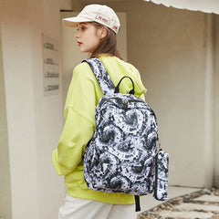 3pcs Set Large Capacity Print Backpack Student School Bag