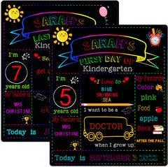 First Day of School Double Sided Back to School Chalkboard Reusable Wooden