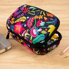 Flowers Pencil Box for Girls Large Capacity Pencil Pouch Pencil Bag