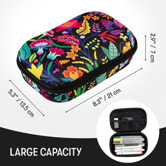 Flowers Pencil Box for Girls Large Capacity Pencil Pouch Pencil Bag