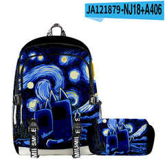 Girl Backpack 2pcs Set Fashion Cartoon Large School Students Printed Backpack