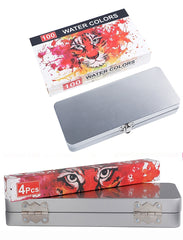 Solid Watercolor Paint Set With Metal Box Portable Travel Watercolor Paint Set