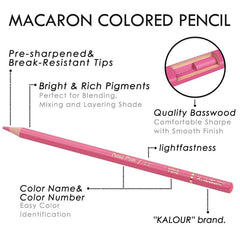 Macaron Colored Pencils 72 Colors Set Adults Kids Drawing Sketching Shading Coloring Pen
