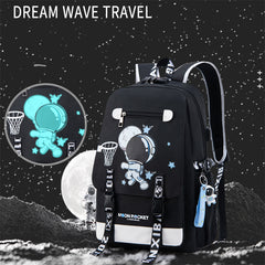Kids Backpack Primary Astronaut School Backpack Schoolbags With USB Charge Port