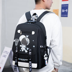 Kids Backpack Primary Astronaut School Backpack Schoolbags With USB Charge Port