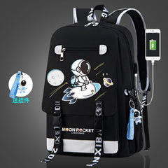 Kids Backpack Primary Astronaut School Backpack Schoolbags With USB Charge Port