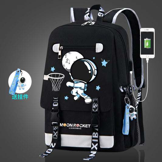 Kids Backpack Primary Astronaut School Backpack Schoolbags With USB Charge Port