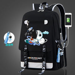 Kids Backpack Primary Astronaut School Backpack Schoolbags With USB Charge Port