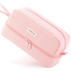 Lage Capacity Large Pencil Case Canvas Pen Pouch Bag with 2 Compartments