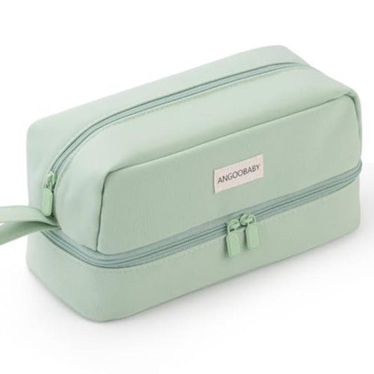 Lage Capacity Large Pencil Case Canvas Pen Pouch Bag with 2 Compartments