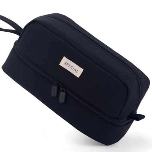 Lage Capacity Large Pencil Case Canvas Pen Pouch Bag with 2 Compartments