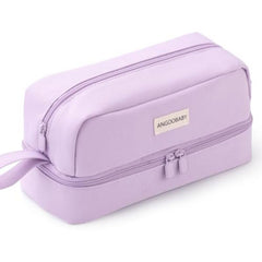 Lage Capacity Large Pencil Case Canvas Pen Pouch Bag with 2 Compartments