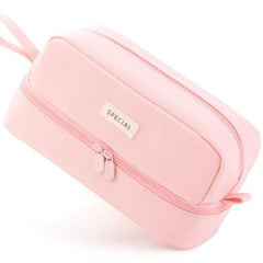 Lage Capacity Large Pencil Case Canvas Pen Pouch Bag with 2 Compartments