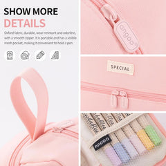 Lage Capacity Large Pencil Case Canvas Pen Pouch Bag with 2 Compartments