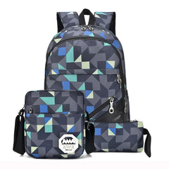 Large Capacity Male Backpacks Student Schoolbag With USB Charging Port