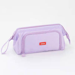 Large Capacity Multifunctional Pencil Bags Case Solid Color Series Canva Pencil Bag