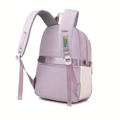 Large Capacity Student School Bag Solid Color Backpack Class Primary Schoolbag