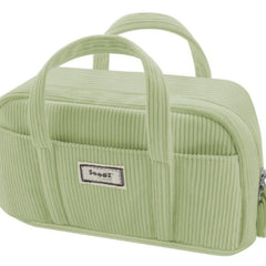 Extra Big Pencil Bag with 5 Compartments, Pen Bag Wide Opening, Soft Corduroy Pencil Pouch Organizer with Zipper