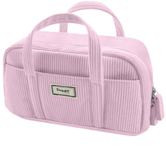 Extra Big Pencil Bag with 5 Compartments, Pen Bag Wide Opening, Soft Corduroy Pencil Pouch Organizer with Zipper