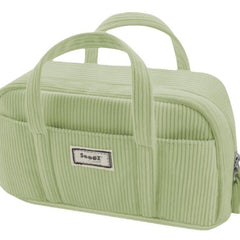 Extra Big Pencil Bag with 5 Compartments, Pen Bag Wide Opening, Soft Corduroy Pencil Pouch Organizer with Zipper