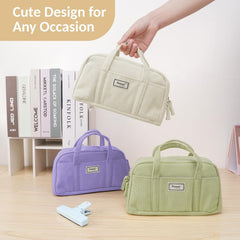 Large Pencil Case Pouch Extra Big Pencil Bag with 5 Compartments Pen Bag Wide Opening