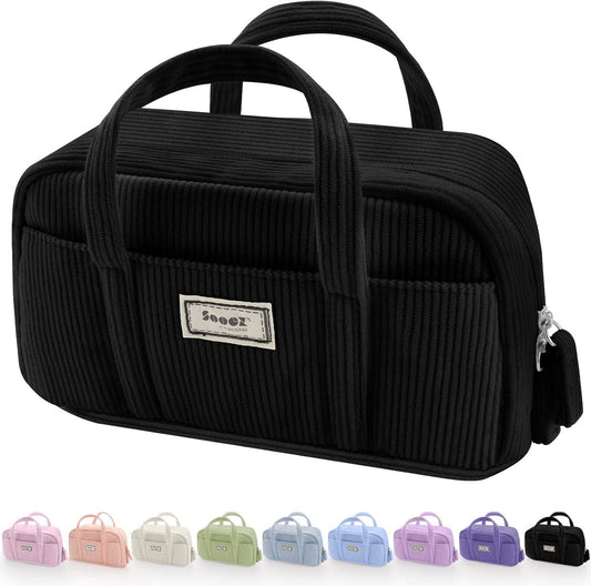 Large Pencil Case Pouch Extra Big Pencil Bag with 5 Compartments Pen Bag Wide Opening