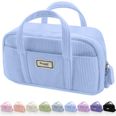 Extra Big Pencil Bag with 5 Compartments, Pen Bag Wide Opening, Soft Corduroy Pencil Pouch Organizer with Zipper