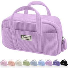 Extra Big Pencil Bag with 5 Compartments, Pen Bag Wide Opening, Soft Corduroy Pencil Pouch Organizer with Zipper