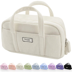 Extra Big Pencil Bag with 5 Compartments, Pen Bag Wide Opening, Soft Corduroy Pencil Pouch Organizer with Zipper