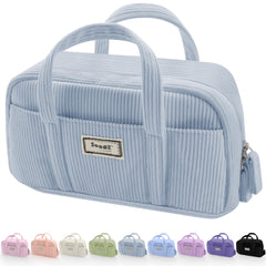 Extra Big Pencil Bag with 5 Compartments, Pen Bag Wide Opening, Soft Corduroy Pencil Pouch Organizer with Zipper