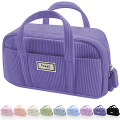 Extra Big Pencil Bag with 5 Compartments, Pen Bag Wide Opening, Soft Corduroy Pencil Pouch Organizer with Zipper