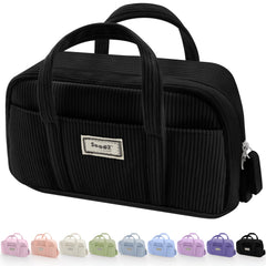 Extra Big Pencil Bag with 5 Compartments, Pen Bag Wide Opening, Soft Corduroy Pencil Pouch Organizer with Zipper