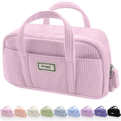 Extra Big Pencil Bag with 5 Compartments, Pen Bag Wide Opening, Soft Corduroy Pencil Pouch Organizer with Zipper