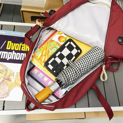 Large Capacity Backpack With Accessories Kawaii High School Middle Students Bookbag