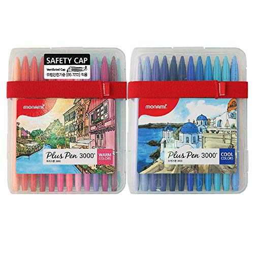 Plus Pen 3000 Felt Tip Pens Set Fine Point (0.4mm)