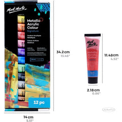 Premium Metallic Acrylic Paint Set 12/24Colors Acrylic Paint Set 36ml