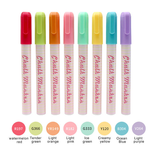 8 Pack Erasable Colors Liquid Macaron Erasable Marker