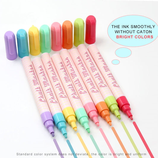 8 Pack Erasable Colors Liquid Macaron Erasable Marker