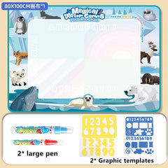 Magic Water Drawing Mat Coloring Doodle Mat with Magic Pens