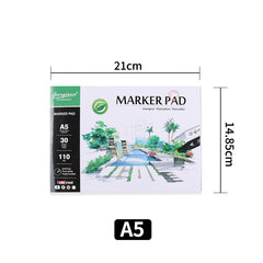 Marker Drawing Book 30 Sheets Professional Marker Paper Watercolor Sketch Notepad Book