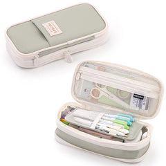 Minimalist Style Pencil Bag Large Capacity Canvas Classic Pen Bag With Zipper