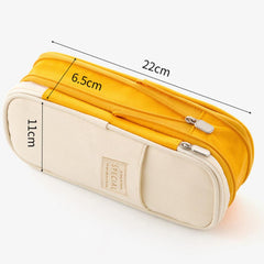 Minimalist Style Pencil Bag Large Capacity Canvas Classic Pen Bag With Zipper