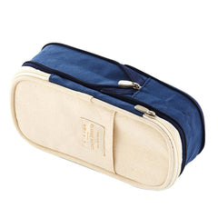 Minimalist Style Pencil Bag Large Capacity Canvas Classic Pen Bag With Zipper