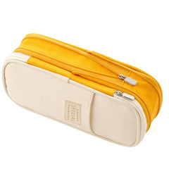 Minimalist Style Pencil Bag Large Capacity Canvas Classic Pen Bag With Zipper