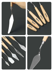 1Set Oil Painting Scraper Stainless Steel Palette Knife Set