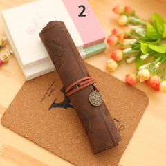 1Pcs Retro leather Pencil Bag Treasure Map Vintage Pencil Bag