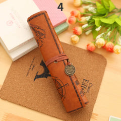 1Pcs Retro leather Pencil Bag Treasure Map Vintage Pencil Bag