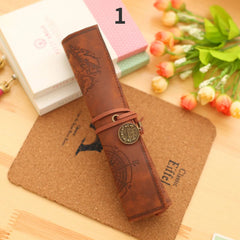 1Pcs Retro leather Pencil Bag Treasure Map Vintage Pencil Bag